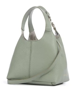 C-Easy Handtasche genarbtes Leder graugrün