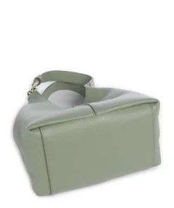 C-Easy Handtasche genarbtes Leder graugrün