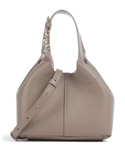 C-Easy Handtasche genarbtes Leder taupe
