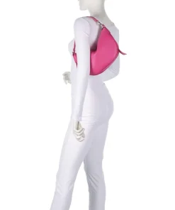 C-Easy Schultertasche genarbtes Leder fuchsia