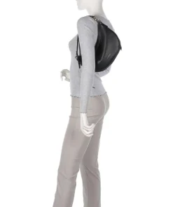 C-Easy Schultertasche genarbtes Leder schwarz