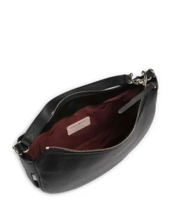 C-Easy Schultertasche genarbtes Leder schwarz