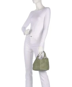 C-Easy Suede Handtasche aufgerautes Rindsleder graugrün