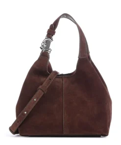 C-Easy Suede Handtasche aufgerautes Rindsleder dunkelbraun