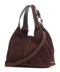 C-Easy Suede Handtasche aufgerautes Rindsleder dunkelbraun