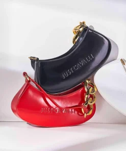 Chain Foulard Schultertasche Polyurethane, Polyester schwarz