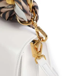 Chain Foulard Schultertasche Lederimitat weiß