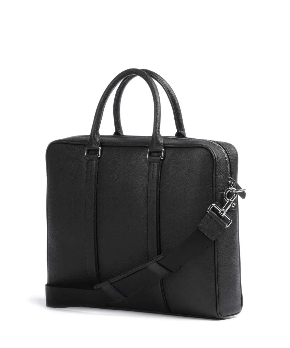Charles Aktentasche genarbtes Rindsleder schwarz