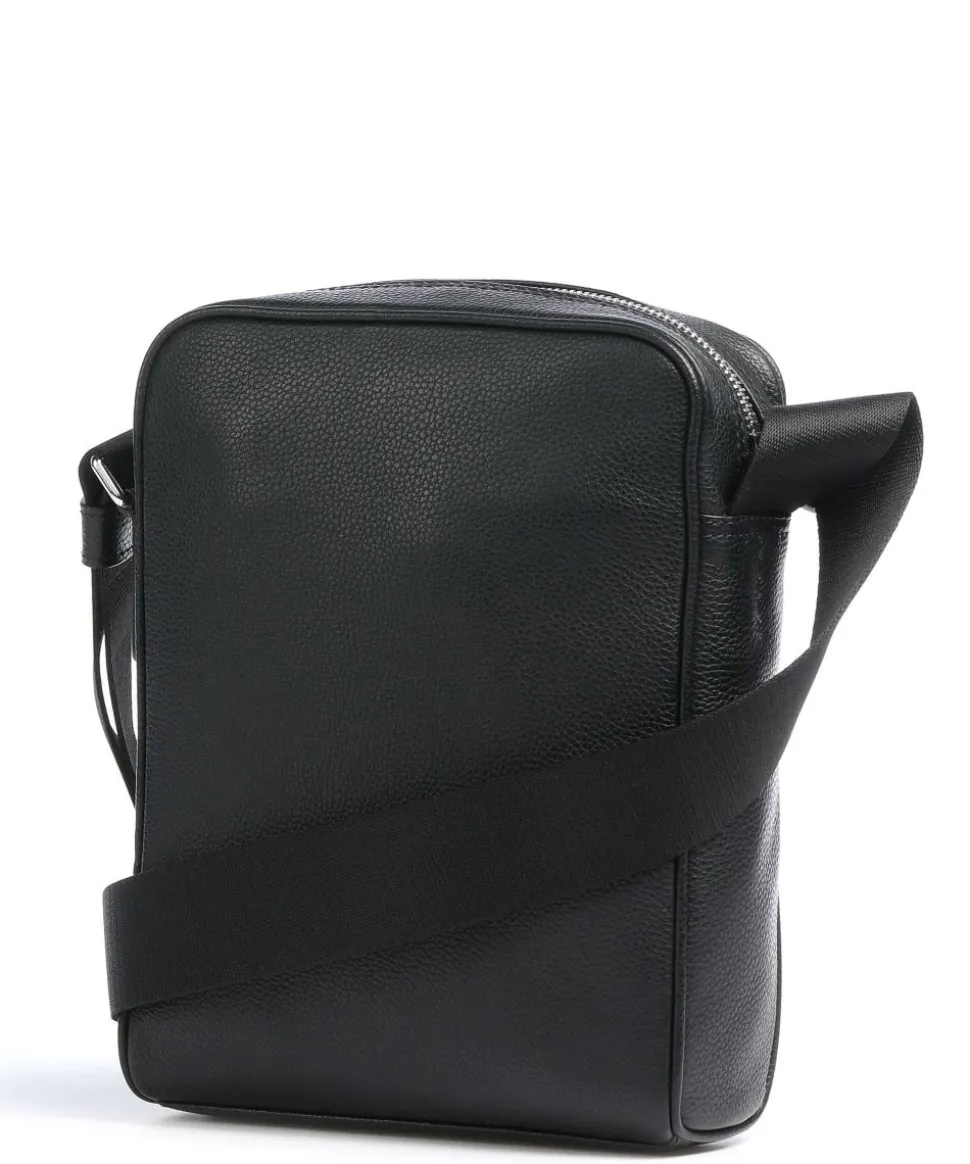 Charles Umhängetasche genarbtes Leder schwarz