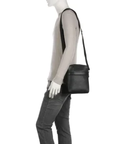 Charles Umhängetasche genarbtes Leder schwarz