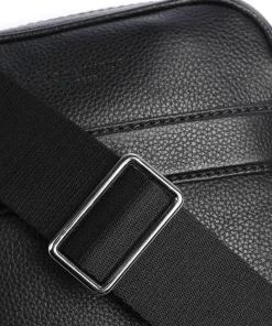 Charles Umhängetasche genarbtes Leder schwarz