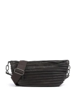 Check My Bag mini Umhängetasche genarbtes Leder dunkelbraun