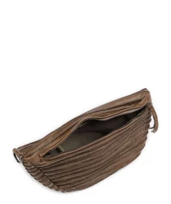 Check My Bag mini Umhängetasche genarbtes Leder olivgrün