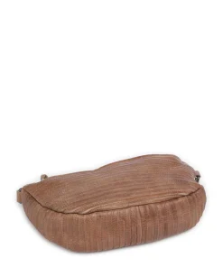 Check My Bag mini Umhängetasche genarbtes Leder karamellbraun