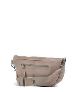 Check My Bag mini Umhängetasche genarbtes Leder taupe