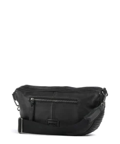 Check My Bag mini Umhängetasche genarbtes Leder schwarz