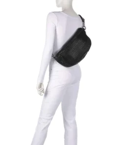 Check My Bag mini Umhängetasche genarbtes Leder schwarz