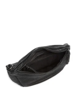 Check My Bag mini Umhängetasche genarbtes Leder schwarz