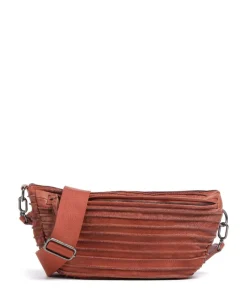 Check My Bag mini Umhängetasche genarbtes Leder terrakotta