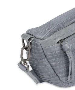 Check My Bag mini Umhängetasche genarbtes Leder hellblau