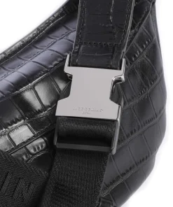 Chudy Croco S Gürteltasche geprägtes Leder schwarz