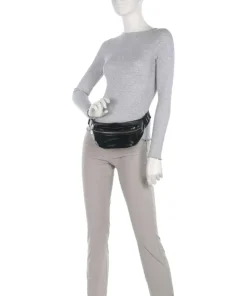 Chudy Paper Touch Crinkle S Gürteltasche fein genarbtes Leder schwarz