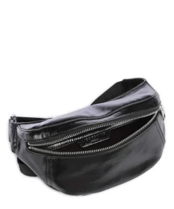 Chudy Paper Touch Crinkle S Gürteltasche fein genarbtes Leder schwarz