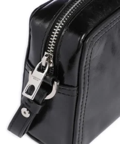 Chudy Paper Touch Crinkle S Umhängetasche Nappa Kalbsleder schwarz