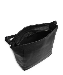 Chudy Small Pebble L Beuteltasche genarbtes Leder schwarz