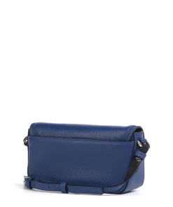 Chudy Small Pebble S Umhängetasche genarbtes Rindsleder blau