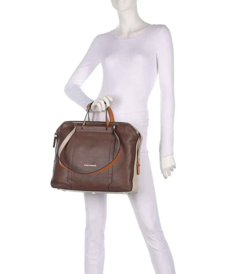 Circle Aktentasche 14″ fein genarbtes Rindsleder braun/beige