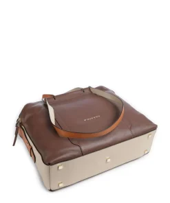 Circle Aktentasche 14″ fein genarbtes Rindsleder braun/beige