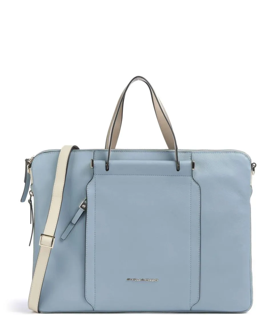 Circle Aktentasche 14″ fein genarbtes Rindsleder hellblau
