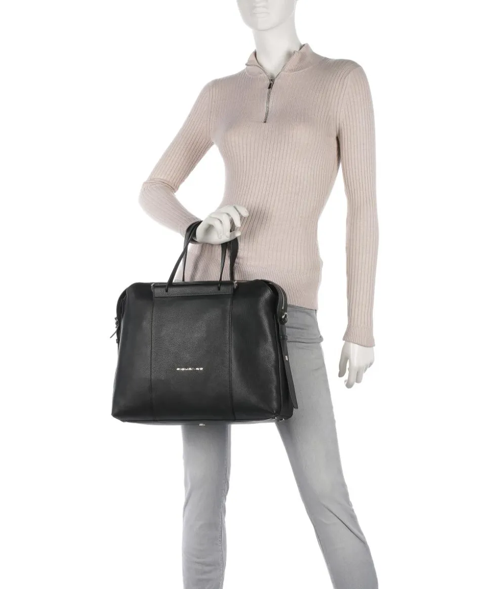 Circle Aktentasche 14″ genarbtes Leder schwarz