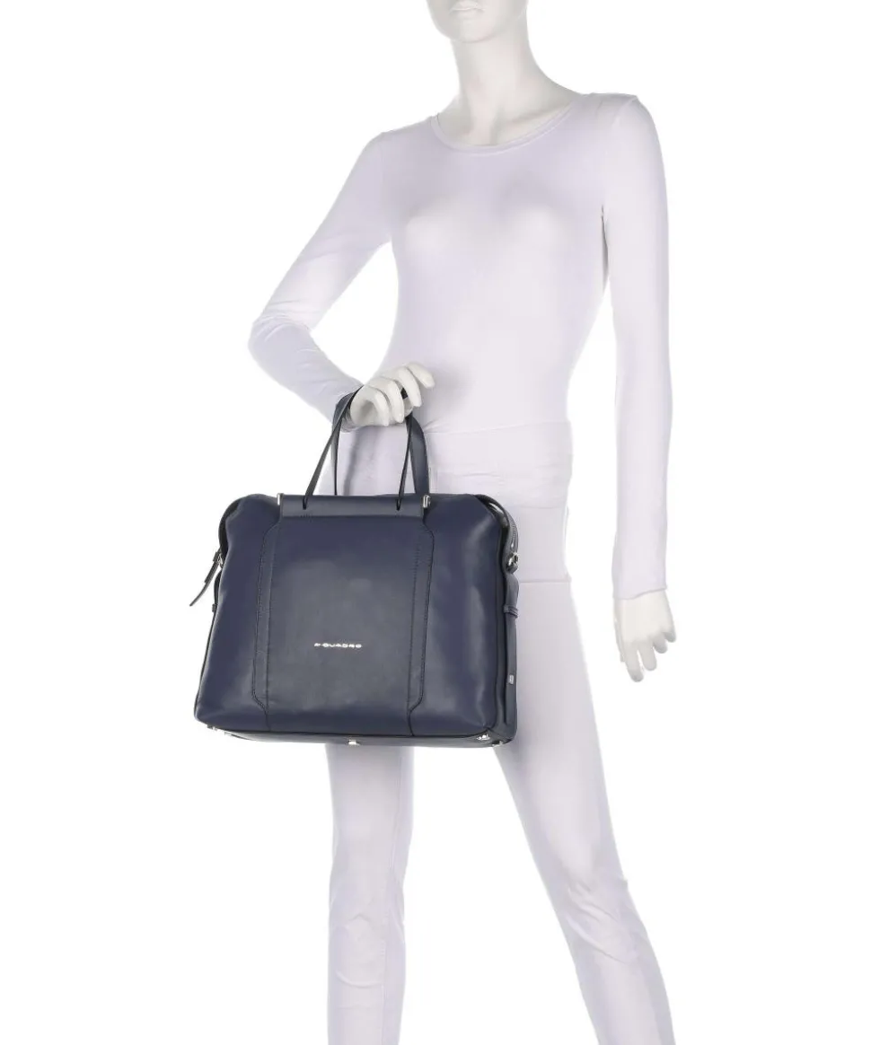 Circle Aktentasche 14″ genarbtes Leder dunkelblau