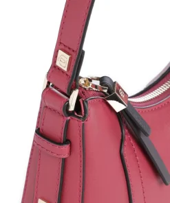 Circle Schultertasche genarbtes Rindsleder rot