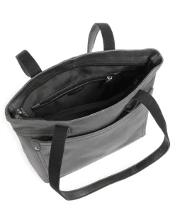 City Cowboy poly Schultertasche fein genarbtes Leder anthrazit