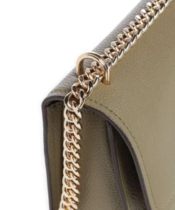 Claire Large Schultertasche genarbtes Rindsleder khaki