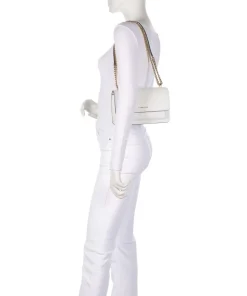 Claire Large Schultertasche genarbtes Rindsleder weiß