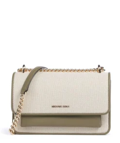 Claire Schultertasche Canvas beige/grün