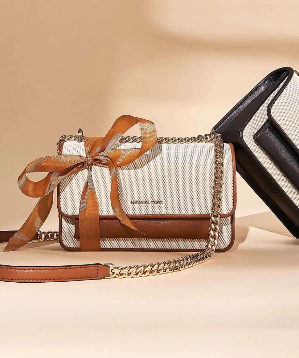 Claire Schultertasche Canvas natur/schwarz