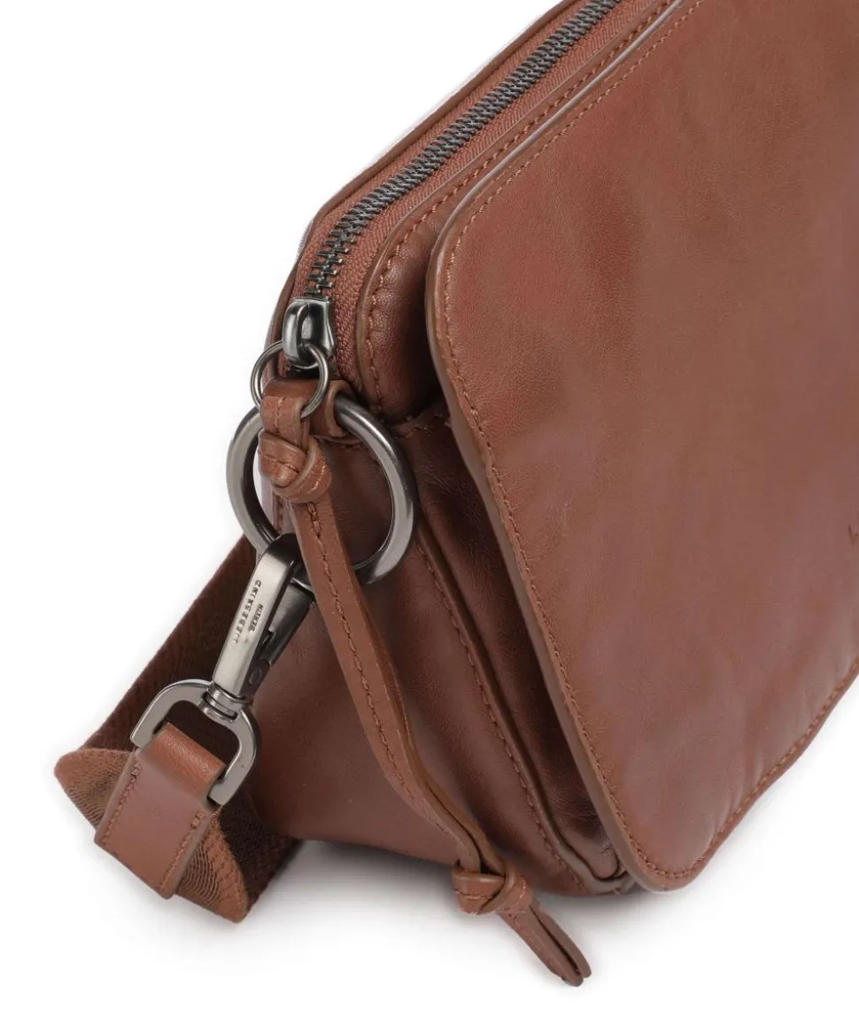 Clarice Sheep Natural M Umhängetasche Schafsleder dunkelbraun