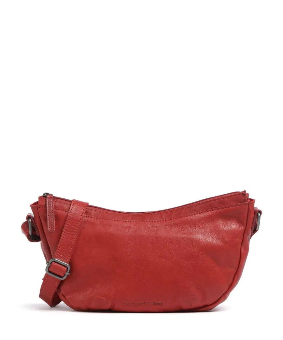 Clarita Schultertasche weiches Rindsleder rot