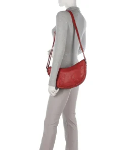 Clarita Schultertasche weiches Rindsleder rot