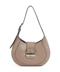 Club 2 S Beuteltasche genarbtes Leder taupe