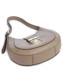 Club 2 S Beuteltasche genarbtes Leder taupe