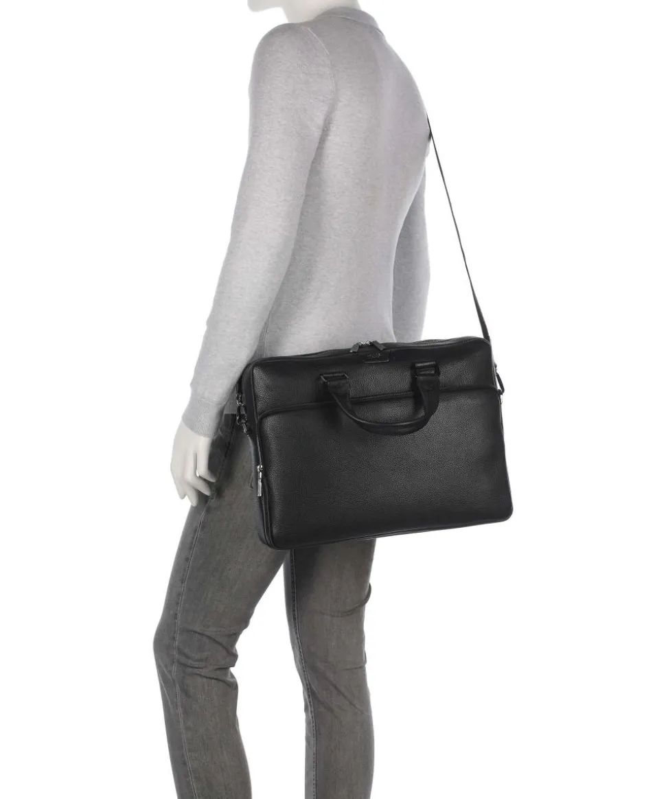 Côme Aktentasche 16″ genarbtes Rindsleder schwarz