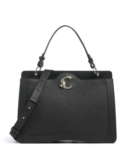 C-Me Handtasche genarbtes Rindsleder schwarz