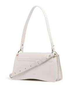 C-Me Schultertasche genarbtes Leder weiß