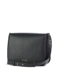 C-Me Umhängetasche genarbtes Leder schwarz